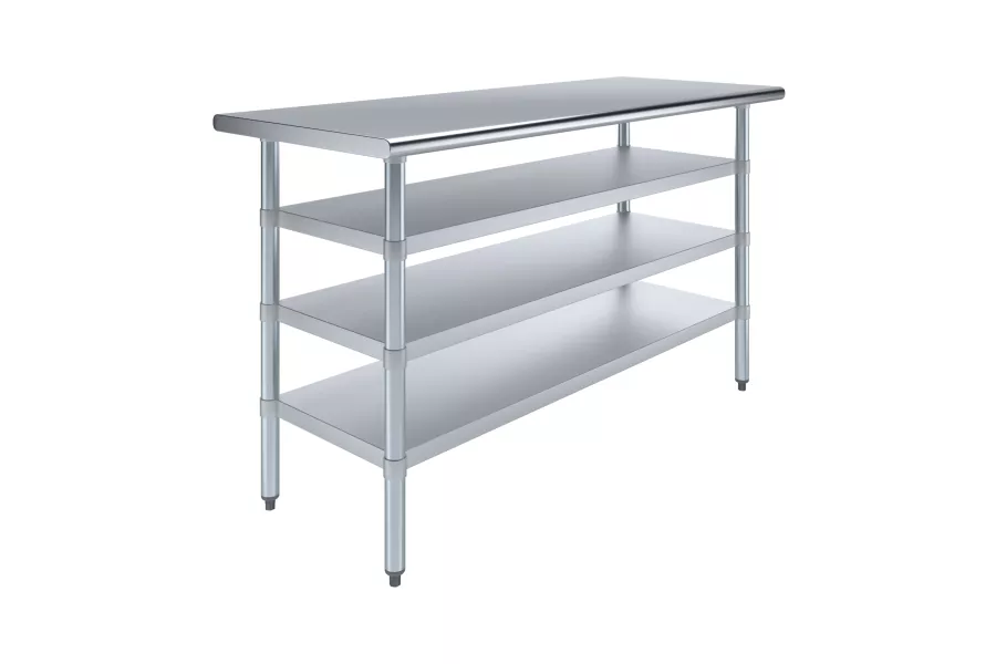 24 in. x 60 in. Stainless Steel Table With Three Undershelves