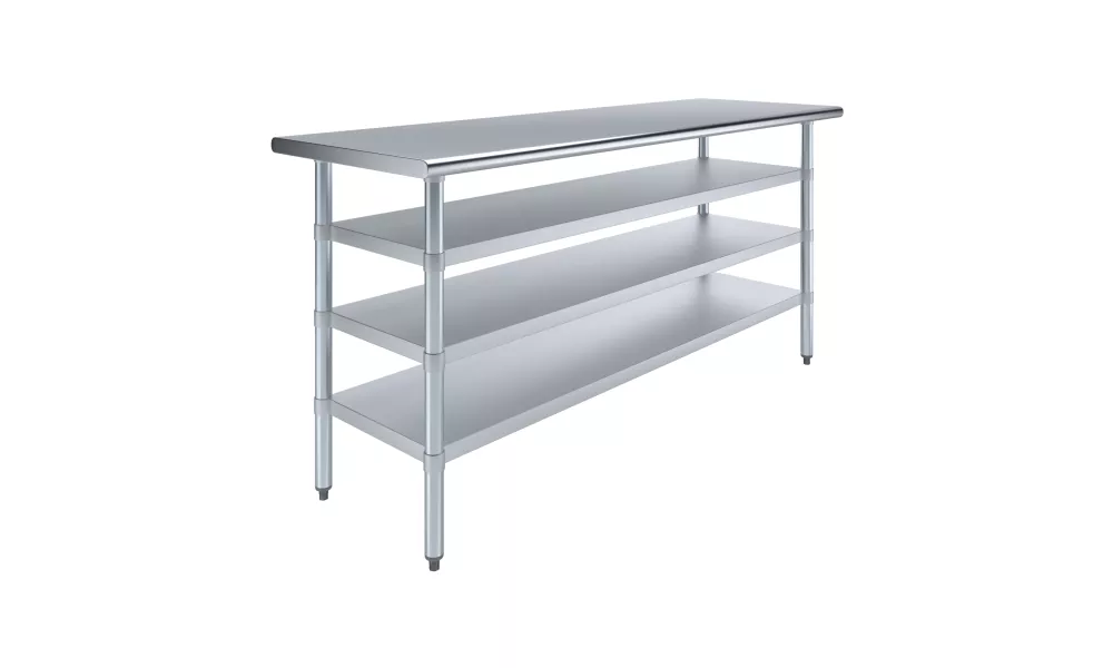 24 in. x 72 in. Stainless Steel Table With Three Undershelves