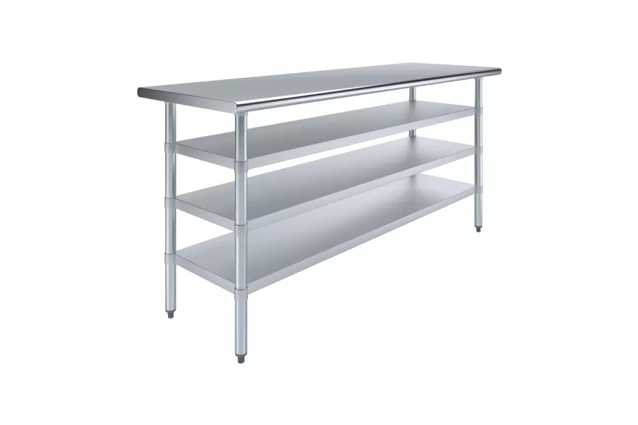 24 in. x 72 in. Stainless Steel Table With Three Undershelves