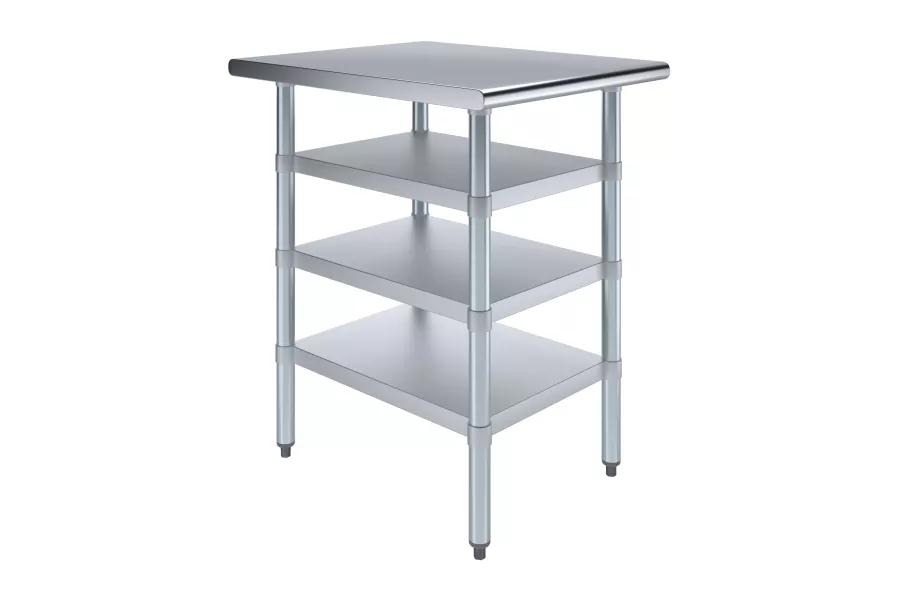 30 in. x 24 in. Stainless Steel Table With Three Undershelves