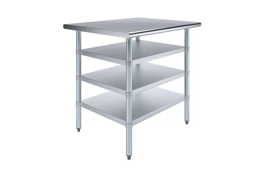 30 in. x 36 in. Stainless Steel Table With Three Undershelves