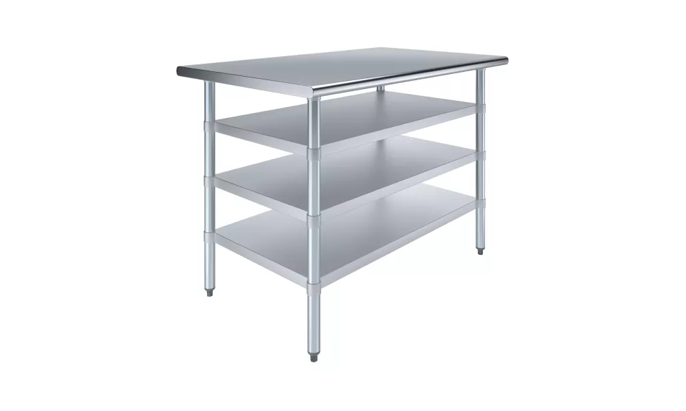 30 in. x 48 in. Stainless Steel Table With Three Undershelves