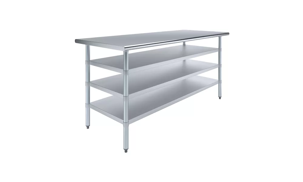 30 in. x 72 in. Stainless Steel Table With Three Undershelves