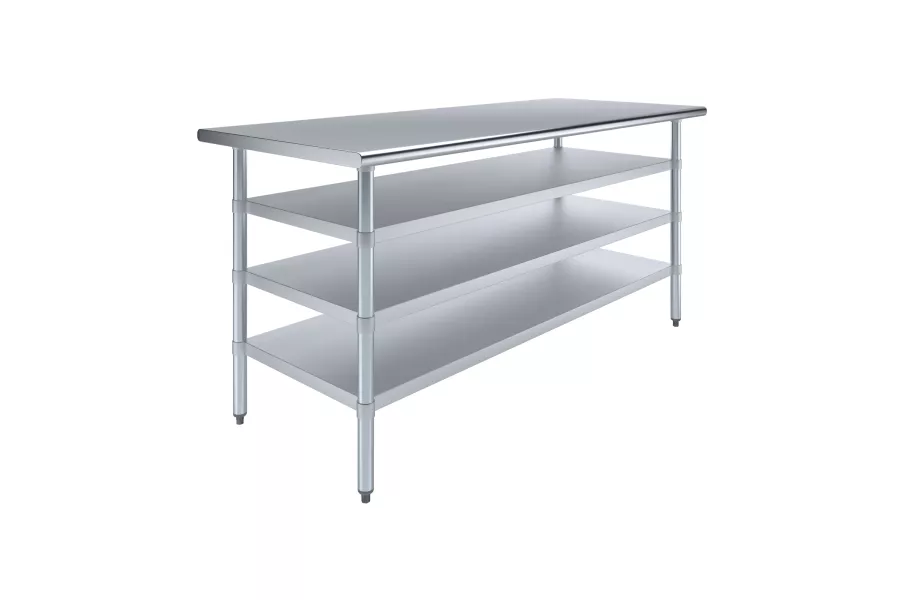 30 in. x 72 in. Stainless Steel Table With Three Undershelves