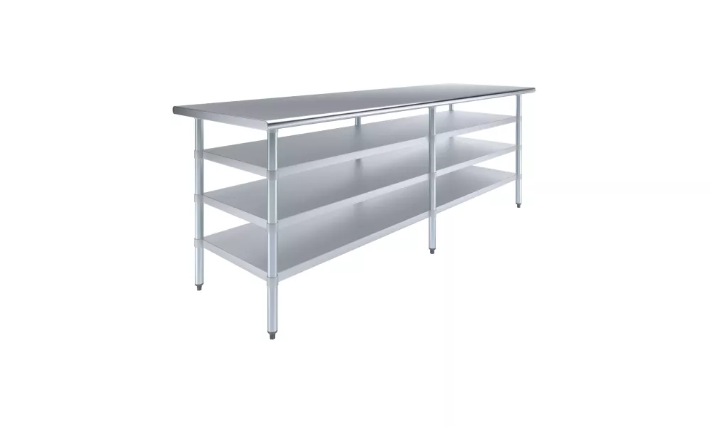 30 in. x 96 in. Stainless Steel Table With Three Undershelves