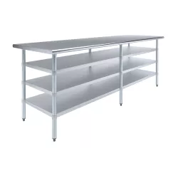 30 in. x 96 in. Stainless Steel Table With Three Undershelves