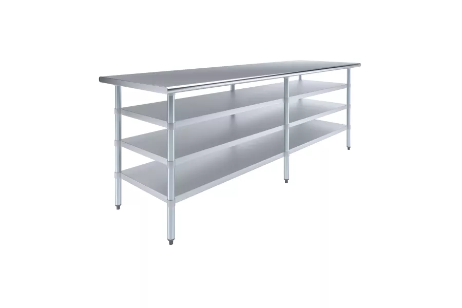 30 in. x 96 in. Stainless Steel Table With Three Undershelves