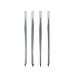 35" Galvanized Steel Legs for Work Tables with Stainless Steel Adjustable Bullet Feet | Set of 4 Legs