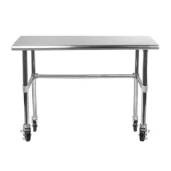 14" X 48" Stainless Steel Work Table With Open Base & Casters