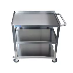 21 in. x 33 in. x 33 in. Stainless Steel 3-Shelf Utility Cart 