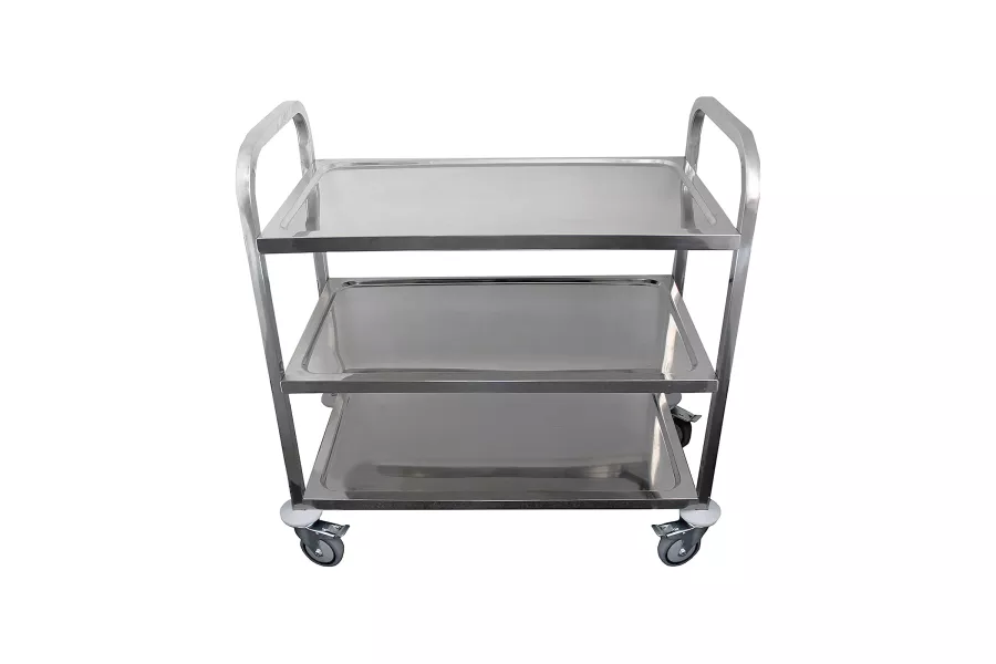 38 in. Long x 20 in. Wide Stainless Steel Dining Cart-3 Shelf Heavy Duty Utility Cart on Wheels