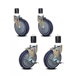 5" Casters for Stainless Steel Work Table. Set of 4