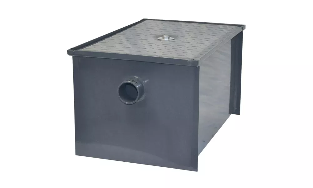 50 LB Carbon Steel Grease Trap Interceptor for Restaurant Under Sink Kitchen | 25 GPM | NSF