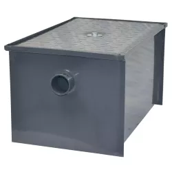 50 LB Carbon Steel Grease Trap Interceptor for Restaurant Under Sink Kitchen | 25 GPM | NSF