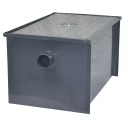 8 LB Carbon Steel Grease Trap Interceptor for Restaurant Under Sink Kitchen | 4 GPM | NSF