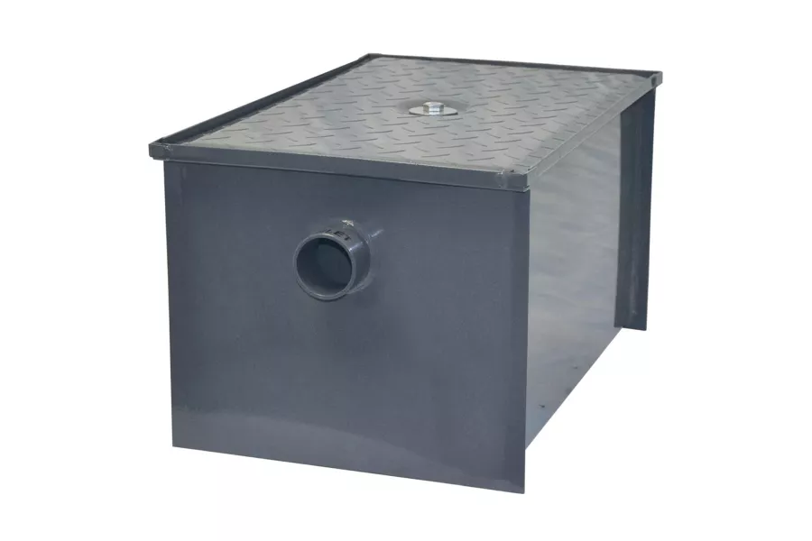 8 LB Carbon Steel Grease Trap Interceptor for Restaurant Under Sink Kitchen | 4 GPM | NSF
