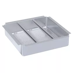 20" x 20" x 5" Pre-Rinse Basket with Stainless Steel Slides | Stainles Steel Scrap Basket For Commercial Sinks