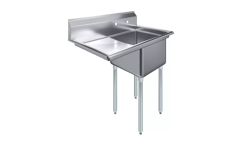 18" x 18" x 12" with 18" Left Drainboard One Compartment Stainless Steel Commercial Kitchen Prep & Utility Sink | NSF