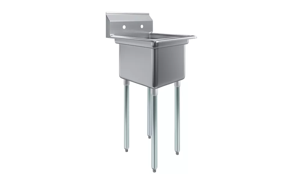 18" x 18" Stainless Steel Prep & Utility Sink | 304 Stainless Steel | Overall Size: 24" x 23 1/2"