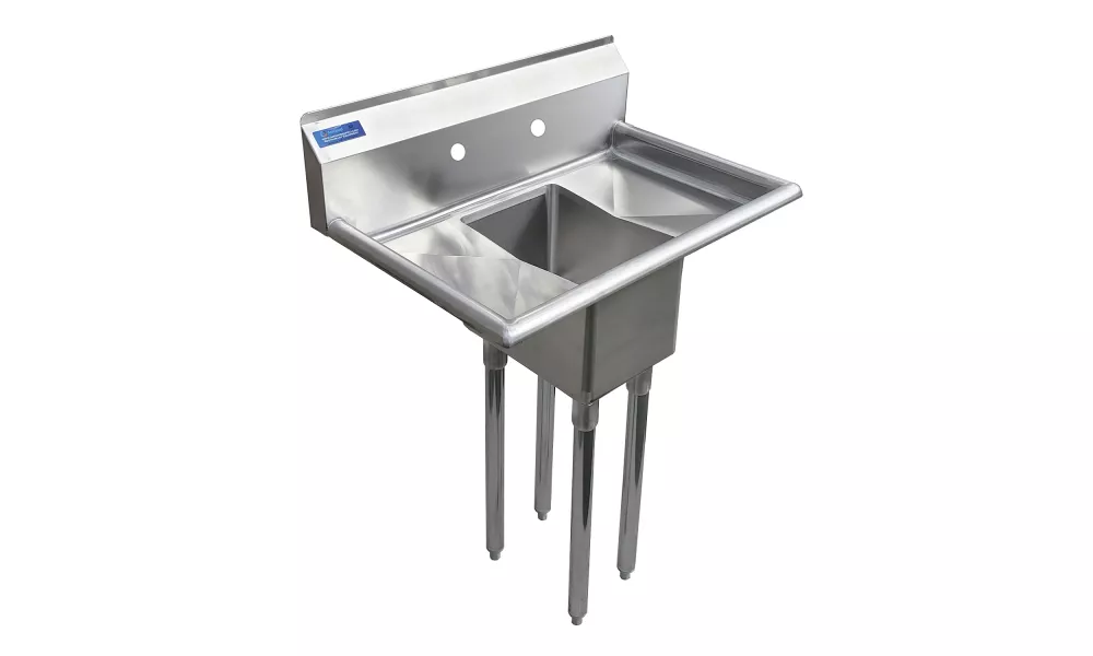30 in. x 20 in. Stainless Steel One Compartment Sink with 14 in. x 10 in. Bowl and Dual 10 in. Drainboards