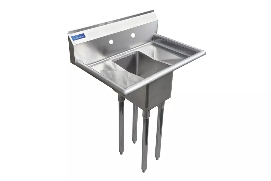 30 in. x 20 in. Stainless Steel One Compartment Sink with 14 in. x 10 in. Bowl and Dual 10 in. Drainboards