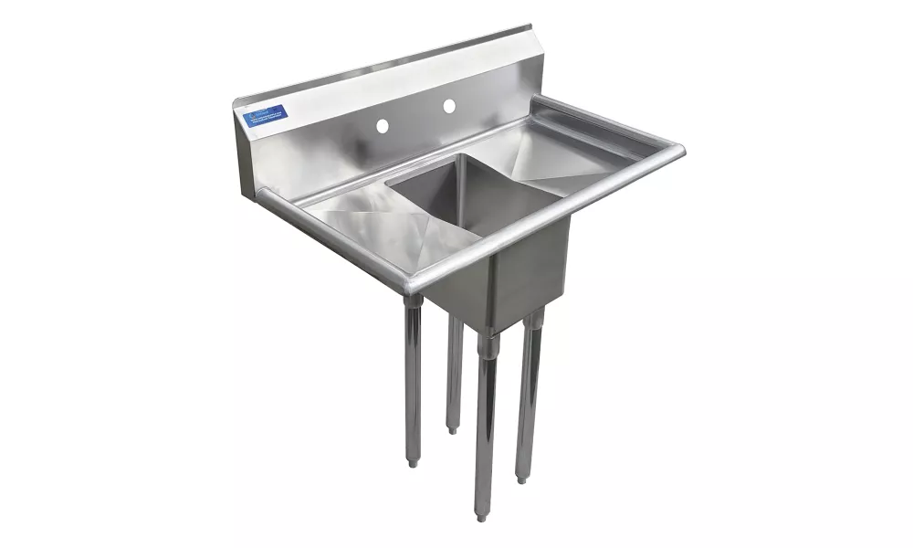10" x 14" x 10" with 12" Left and Right Drainboards One Compartment Stainless Steel Commercial Kitchen Prep & Utility Sink