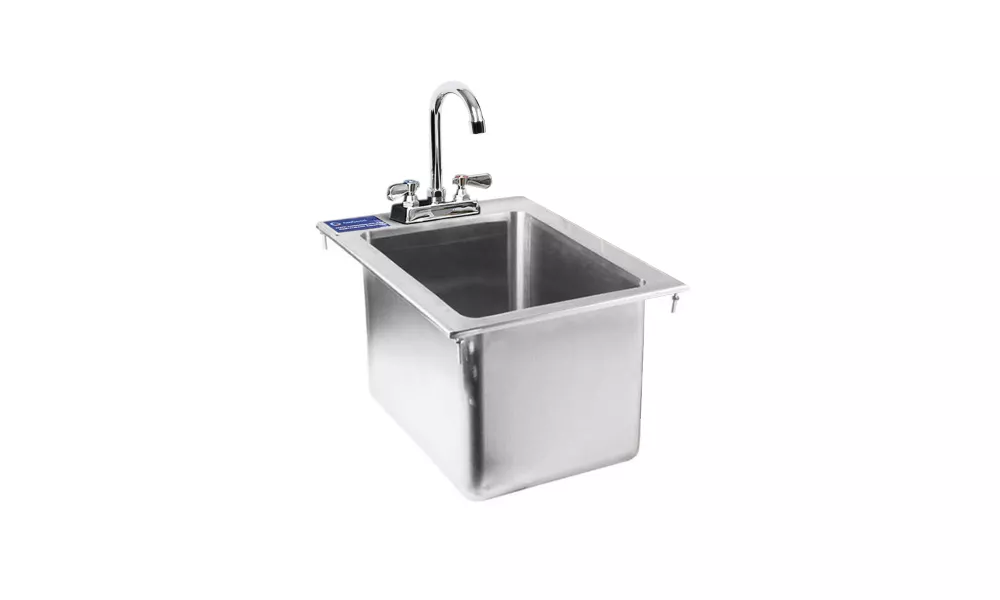 10″ x 14″ x 10″ Stainless Steel 1 Compartment Drop in Sink With Faucet