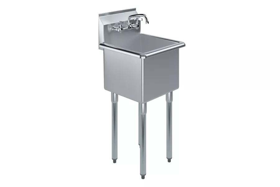 18 in. x 18.5 in. Stainless Steel Utility  Sink With 15 in. x 15 in. x 13 in. Bowl and Faucet
