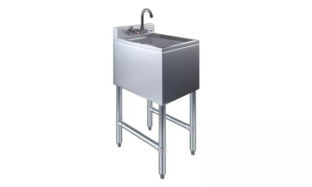 10" x 14" x 10" Stainless Steel Single One Compartment Under Bar Sink with Faucet | NSF