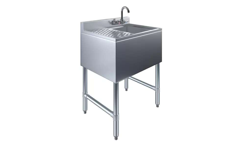 24 in. x 19 in. One Compartment Underbar Sink With Left Drainboard and Faucet
