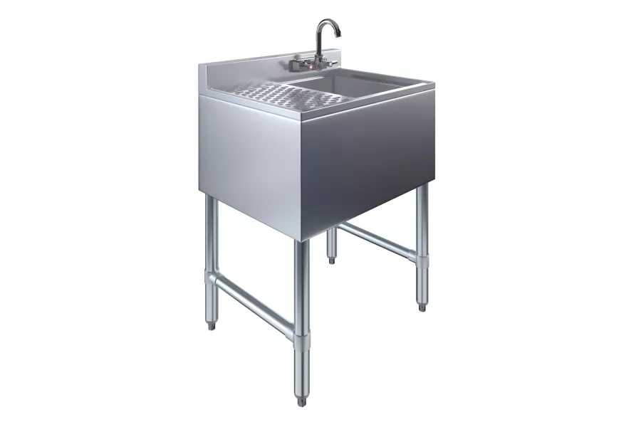24 in. x 19 in. One Compartment Underbar Sink With Left Drainboard and Faucet