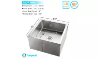 AmGood Stainless Steel Floor Mop Sink. 19 in. x 22 in. x 12