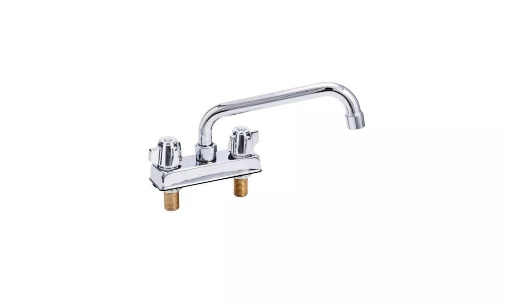 Deck Mount Kitchen Sink Faucet | 10" Swivel Spout | 4" Center | NSF | Commercial Kitchen Utility Laundry