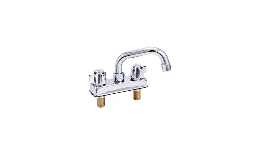 Deck Mount Kitchen Sink Faucet | 6" Swivel Spout | 4" Center | NSF | Commercial Kitchen Utility Laundry