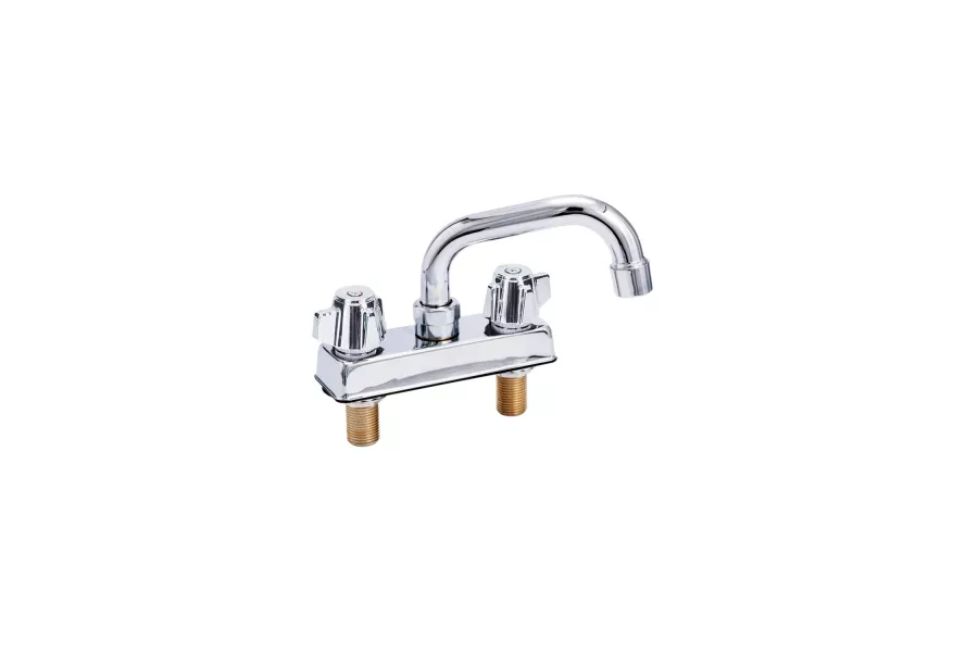 Deck Mount Kitchen Sink Faucet | 6" Swivel Spout | 4" Center | NSF | 