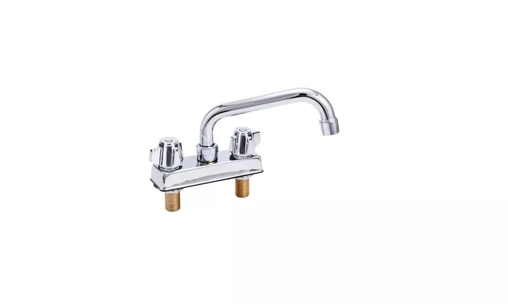 Deck Mount Kitchen Sink Faucet | 8" Swivel Spout | 4" Center | NSF | Commercial Kitchen Utility Laundry