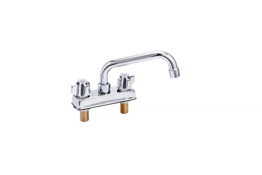 Deck Mount Kitchen Sink Faucet | 8" Swivel Spout | 4" Center |