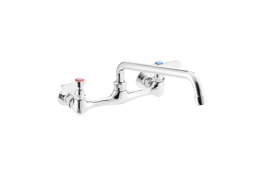 Wall Mount Faucet with 10" Swing Spout, 8" Centers and Lever Handles