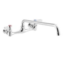 Wall Mount Faucet with 12" Swing Spout, 8" Centers and Lever Handles