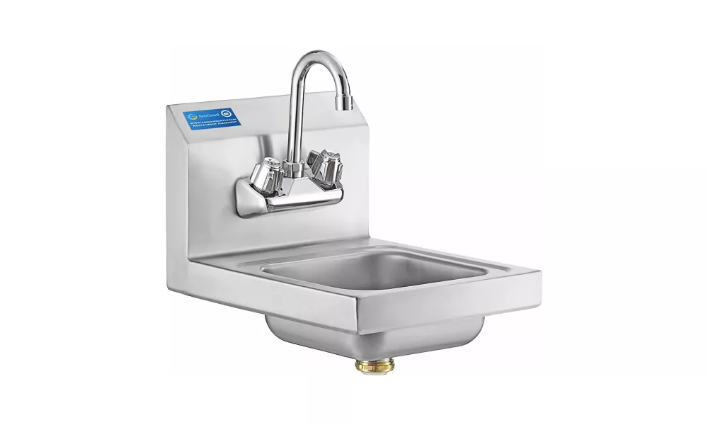12" x 14" Stainless Steel Wall Mount Hand Sink with Faucet | Bowl Size: 9" x 9"