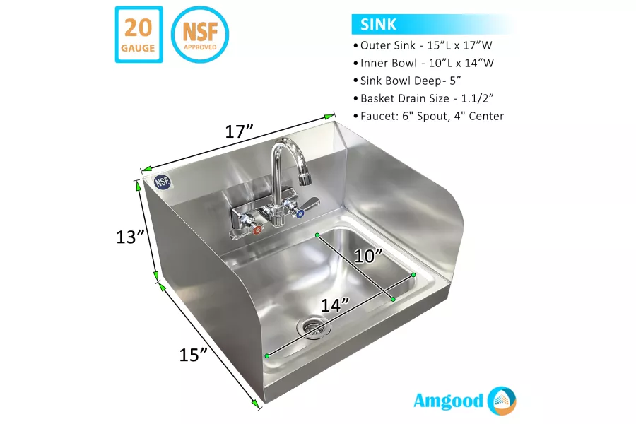 Zurn Elkay SEHS-17X 17 x 15 Wall Mount Hand Sink with Gooseneck Faucet