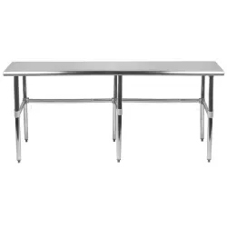 24" X 84" Stainless Steel Work Table With Open Base