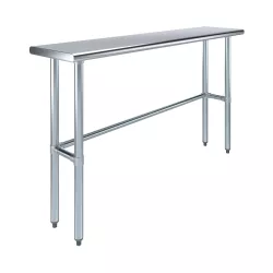 14" X 60" Stainless Steel Work Table With Open Base
