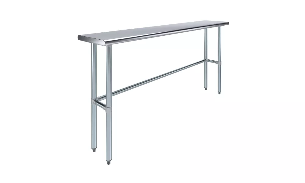 14" X 72" Stainless Steel Work Table With Open Base