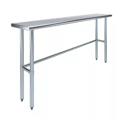 14" X 72" Stainless Steel Work Table With Open Base