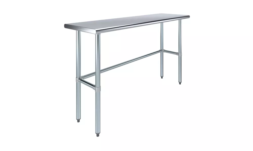 18" X 60" Stainless Steel Work Table With Open Base