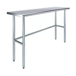 18" X 60" Stainless Steel Work Table With Open Base