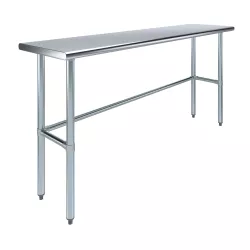 18" X 72" Stainless Steel Work Table With Open Base
