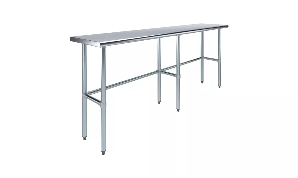 18" X 84" Stainless Steel Work Table With Open Base