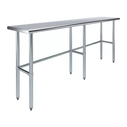 18" X 84" Stainless Steel Work Table With Open Base